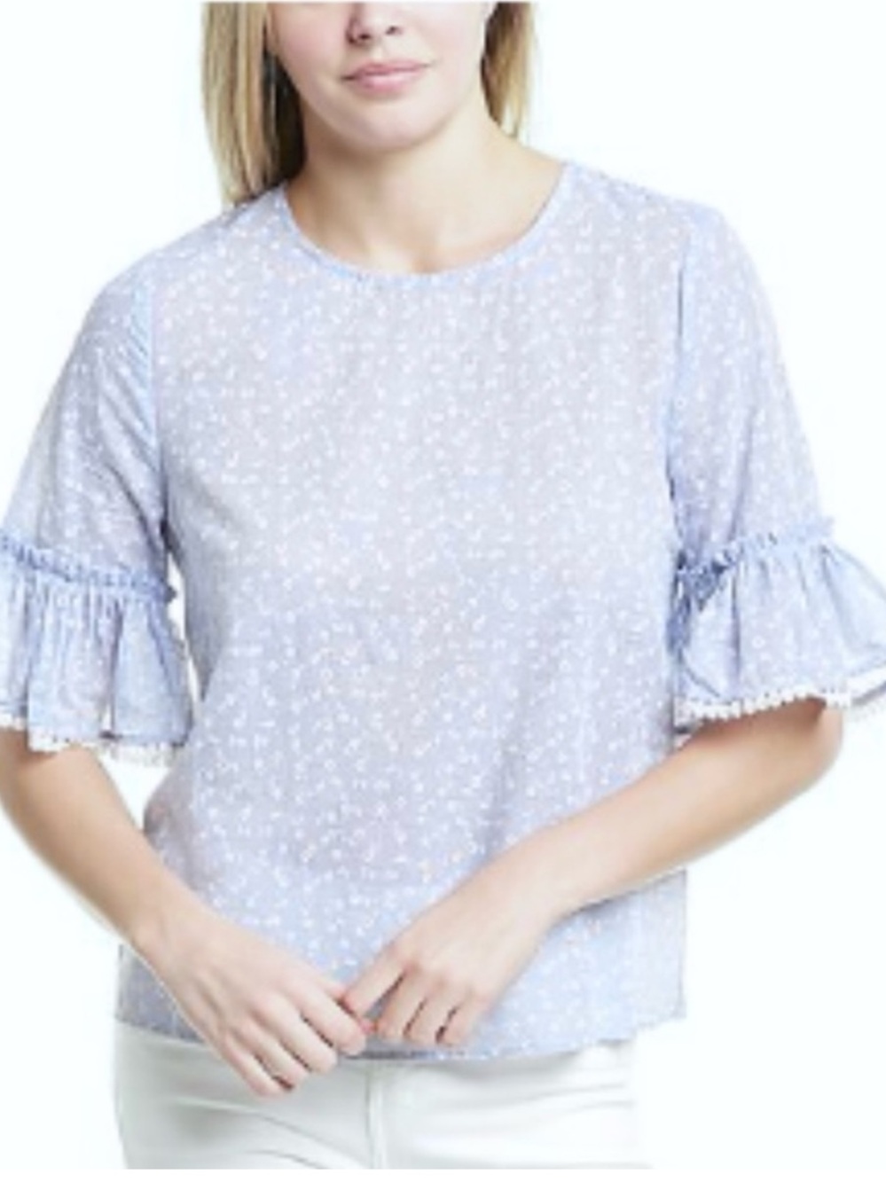 NWT COURT & ROWE Blouse City Explorer in Chambray Blu Size XXSmall